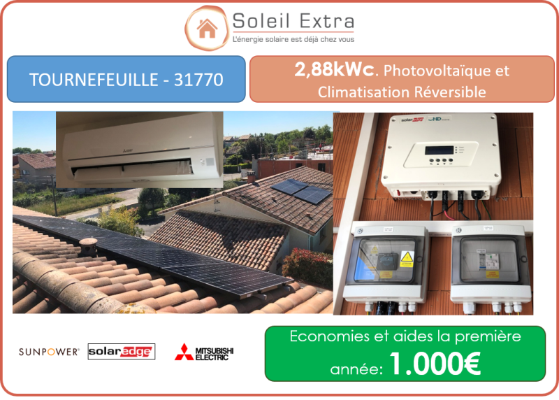 2,88 kWc Photovoltaïque avec Clim. Réversible